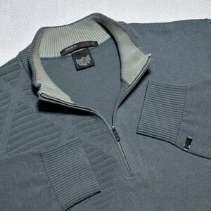 Nike Tiger Woods 1/4 Zip Sweater Mens XL Gray Cotton Cashmere Golf Casual Preppy